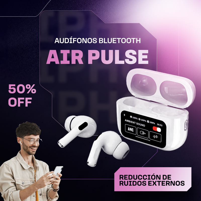 Audífonos Bluetooth Air Pulse [PANTALLA ULTRA HD]