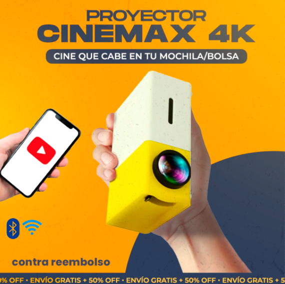 Proyector Portátil Cinemax 4K [HASTA 150 PULGADAS]